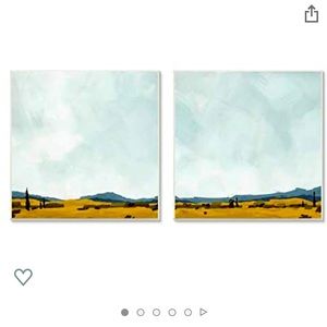Set of 2 Stupell Industries Mountain Meadow Landscape Countryside Abstract, 17”